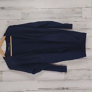 Lauren Ralph Lauren horizontal cable knit open cardigan sweater Size Large /XL